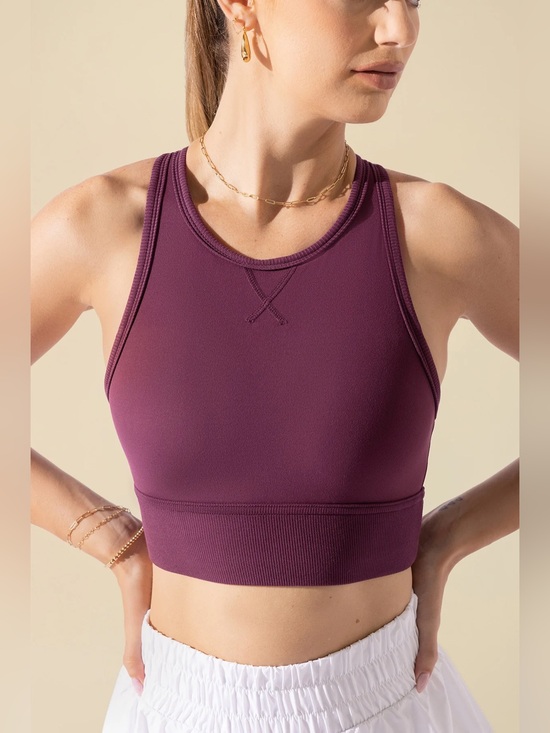POPFLEX Tops - Popflex sweat sesh crop top in plum size small